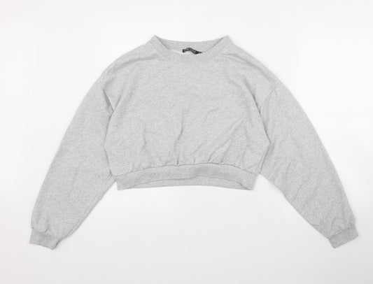 I SAW IT FIRST Womens Grey  Cotton Pullover Sweatshirt Size 10
