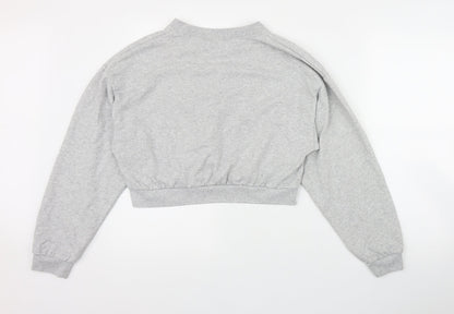 I SAW IT FIRST Womens Grey  Cotton Pullover Sweatshirt Size 10