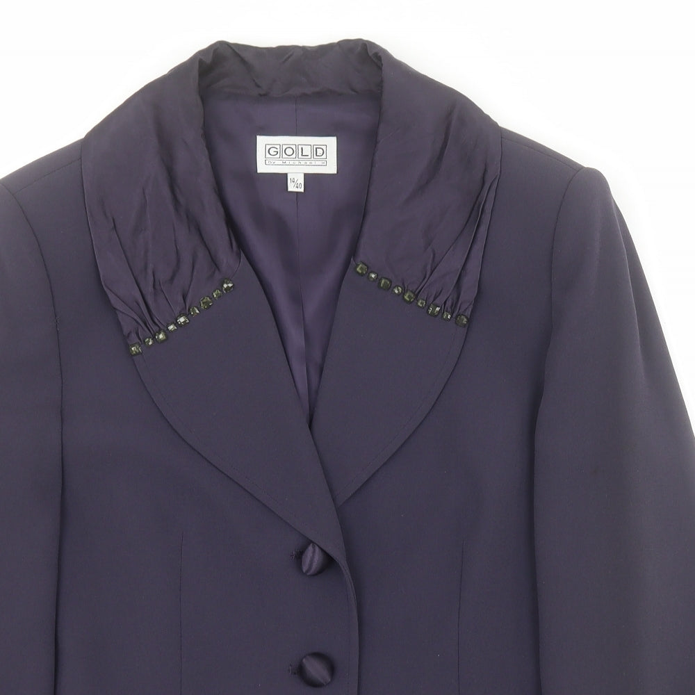 GOLD by Michael H Womens Blue   Jacket  Size 14  Button