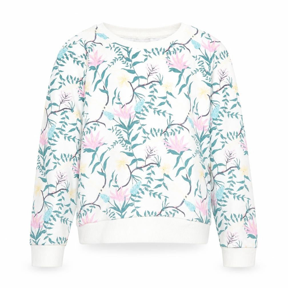 Matalan Girls White Floral Cotton Pullover Hoodie Size 12 Years  Pullover