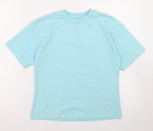 George Girls Blue  Cotton Cropped T-Shirt Size 10-11 Years Crew Neck  - GoodEnergy Club