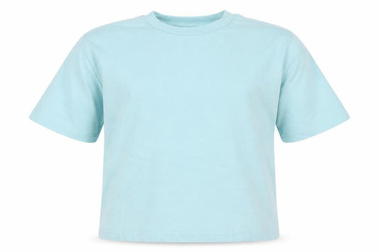 George Girls Blue  Cotton Cropped T-Shirt Size 10-11 Years Crew Neck  - GoodEnergy Club