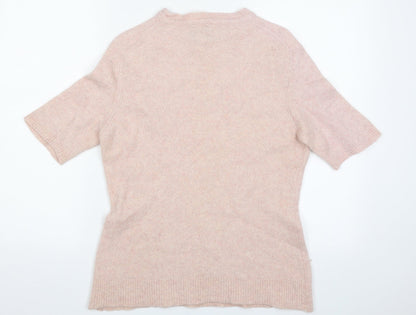 Preloved Celtic Womens Pink Crew Neck  Wool Pullover Jumper Size L - Back