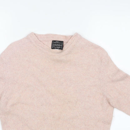 Preloved Celtic Womens Pink Crew Neck  Wool Pullover Jumper Size L - Detail