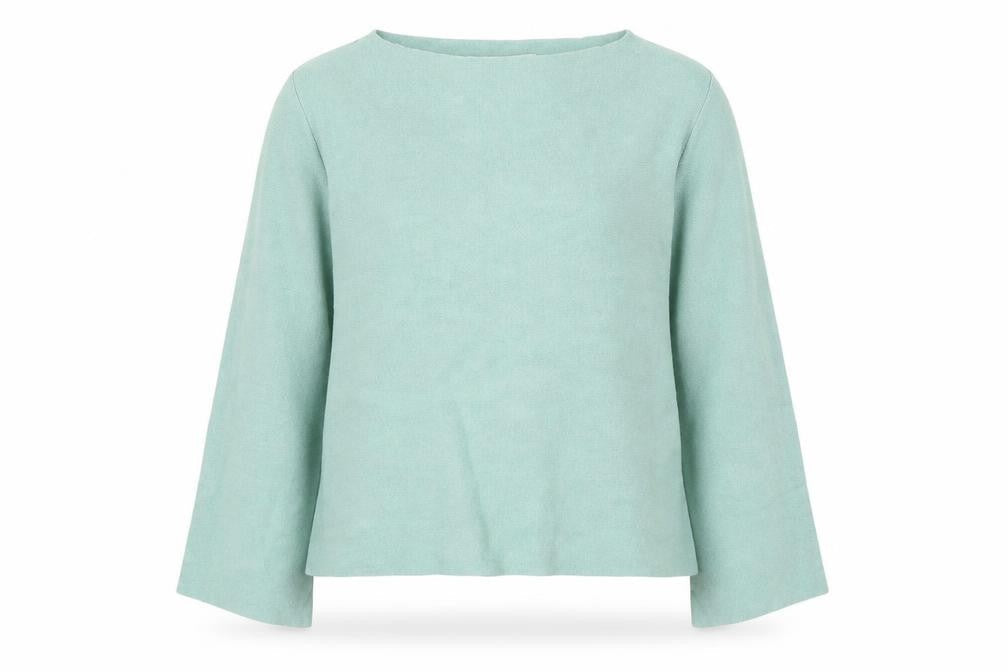 Oasis Womens Green  Viscose Basic T-Shirt Size S Round Neck