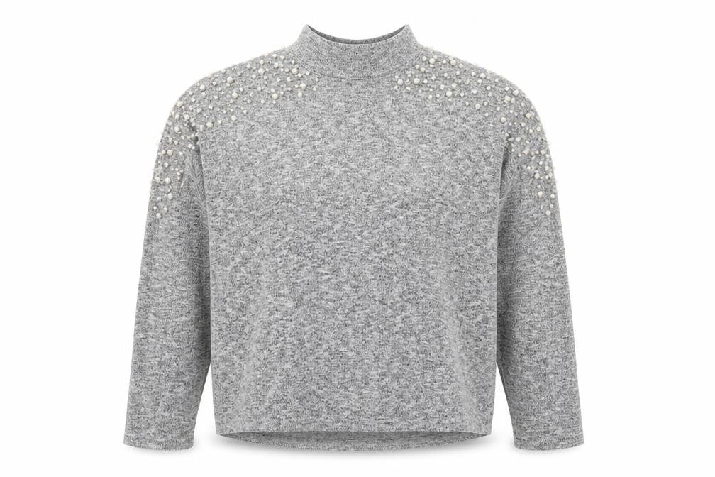 Divided Womens Grey High Neck  Polyester Pullover Jumper Size S
