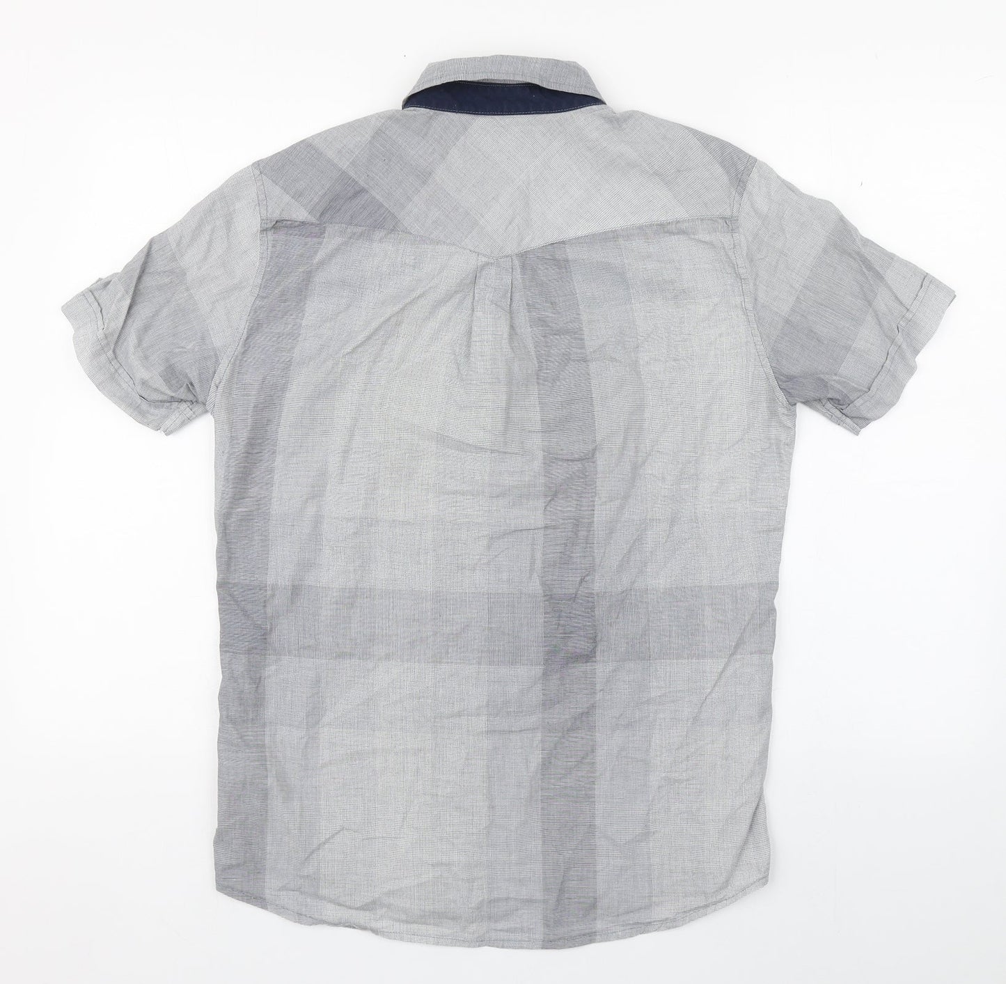 Fifty Five DSL Mens Grey Plaid Cotton  Button-Up Size M Collared