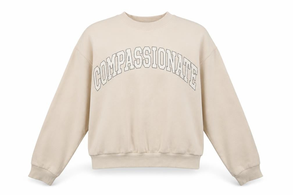 H&M Womens Beige  Cotton Pullover Sweatshirt Size M  Pullover - Compassionate