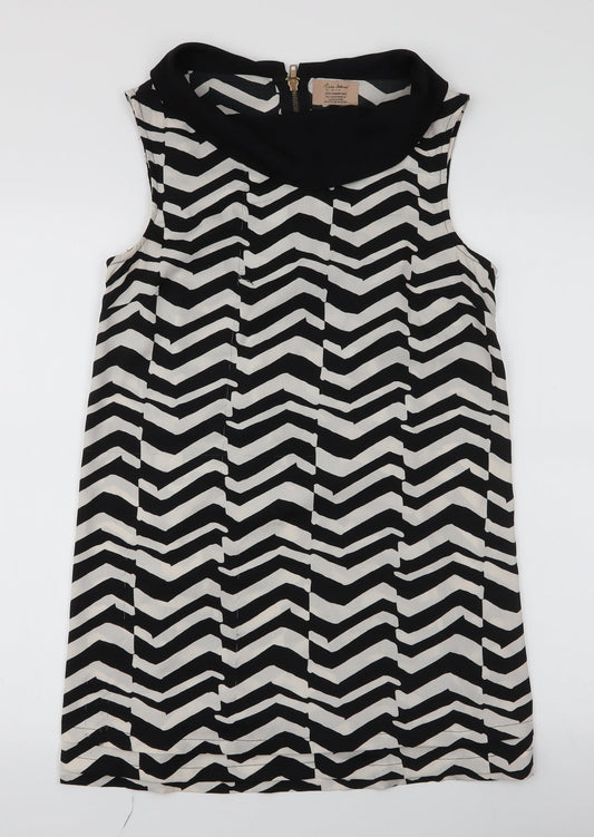 River Island Womens White Striped Polyester Basic Blouse Size 10 Collared