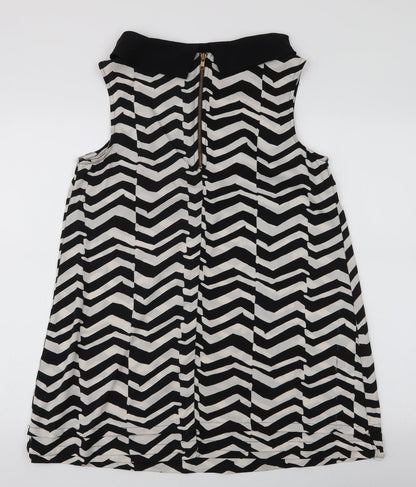 River Island Womens White Striped Polyester Basic Blouse Size 10 Collared