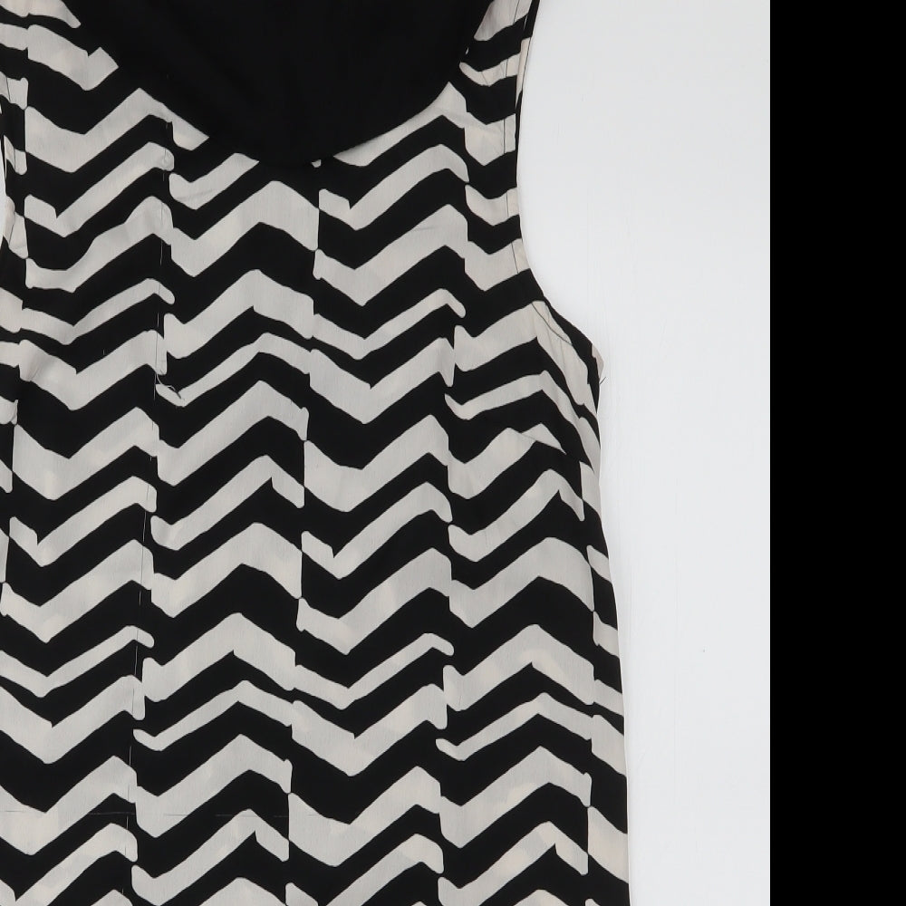 River Island Womens White Striped Polyester Basic Blouse Size 10 Collared