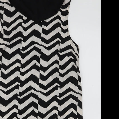 River Island Womens White Striped Polyester Basic Blouse Size 10 Collared