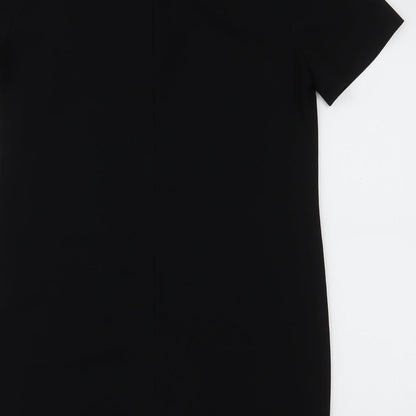 Preloved Zara Womens Black  Polyester A-Line  Size M  V-Neck Zip - Label