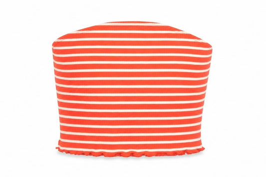 ASOS Womens Red Striped Polyester Cropped Tank Size 10 Off the Shoulder - Bandeau