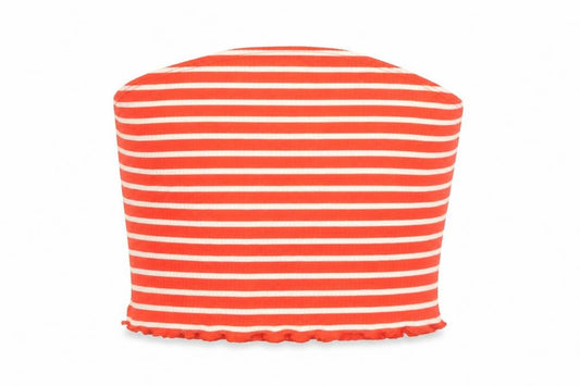 ASOS Womens Red Striped Polyester Cropped Tank Size 10 Off the Shoulder - Bandeau