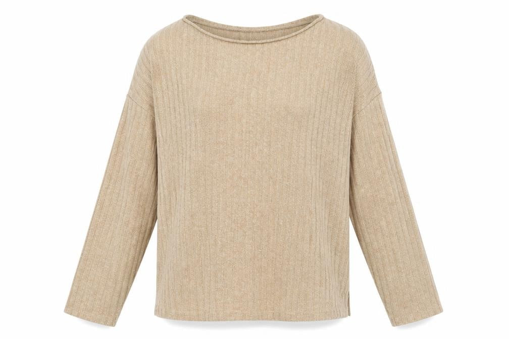 New Look Womens Beige Crew Neck  Polyester Pullover Jumper Size M