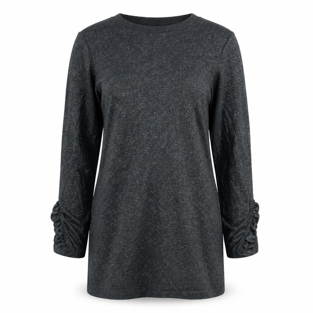 TU Womens Silver  Acrylic Tunic T-Shirt Size 8 Crew Neck - Frill sleeve