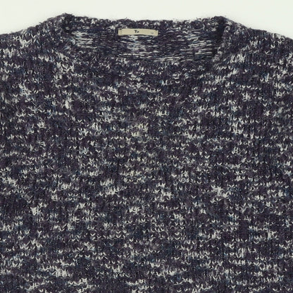 Tu Womens Purple Crew Neck  Polyester Pullover Jumper Size 12