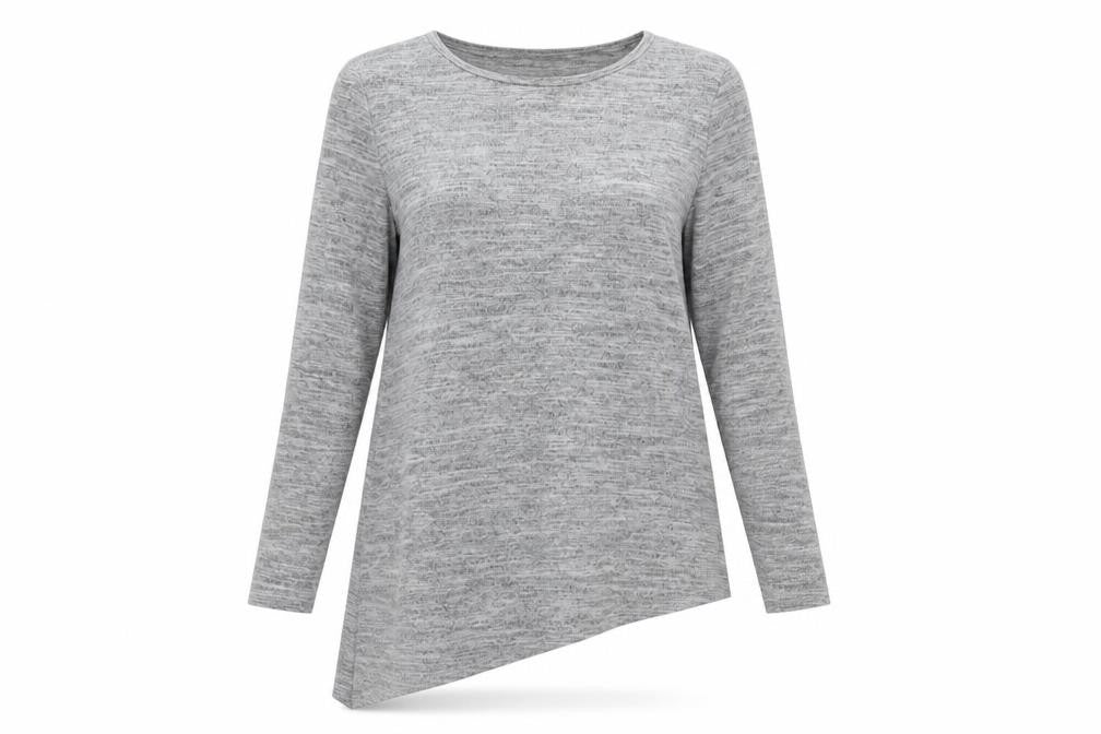 Papaya Womens Grey Crew Neck  Polyester Tunic Jumper Size 14