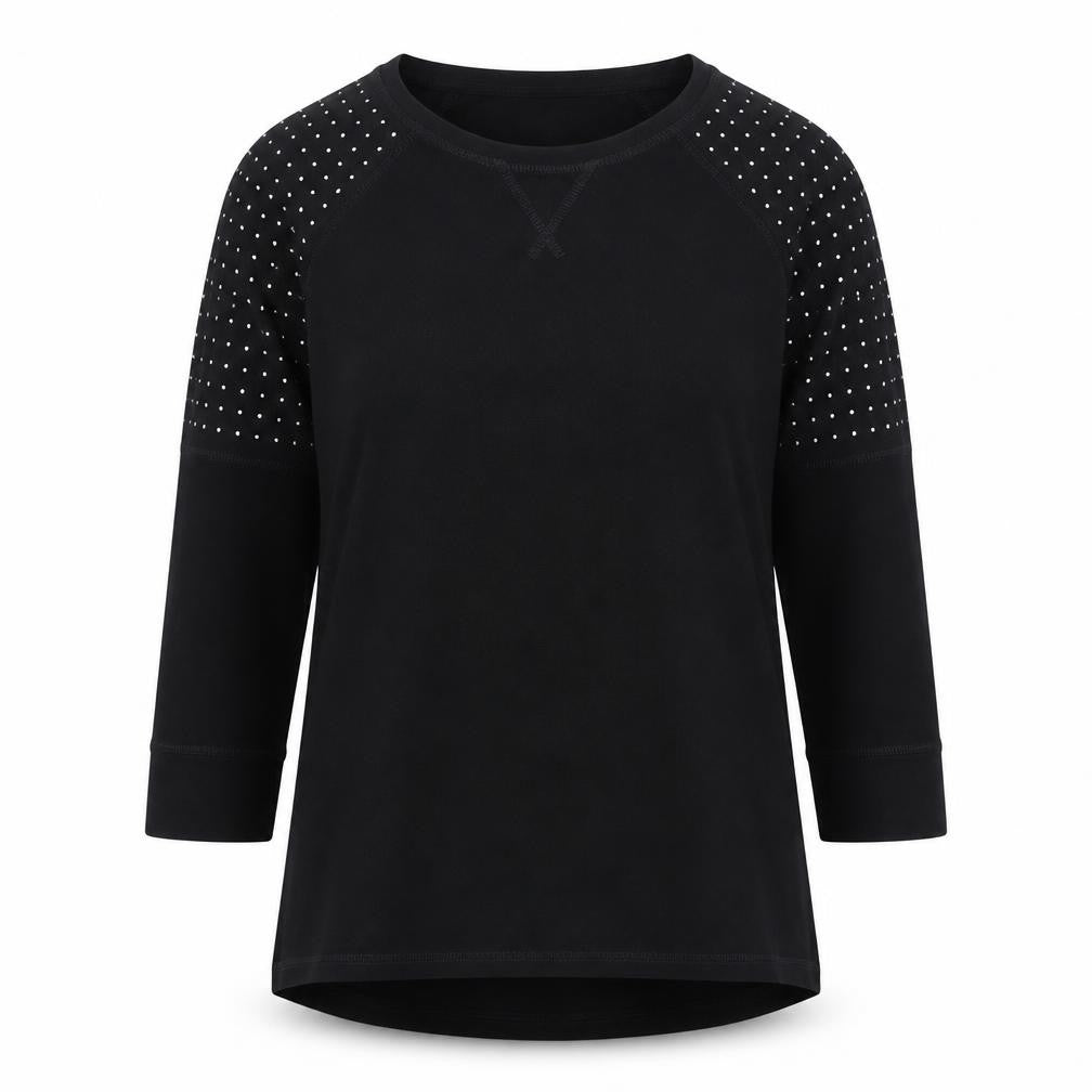 NEXT Womens Black  Polyester Basic T-Shirt Size 6 Round Neck
