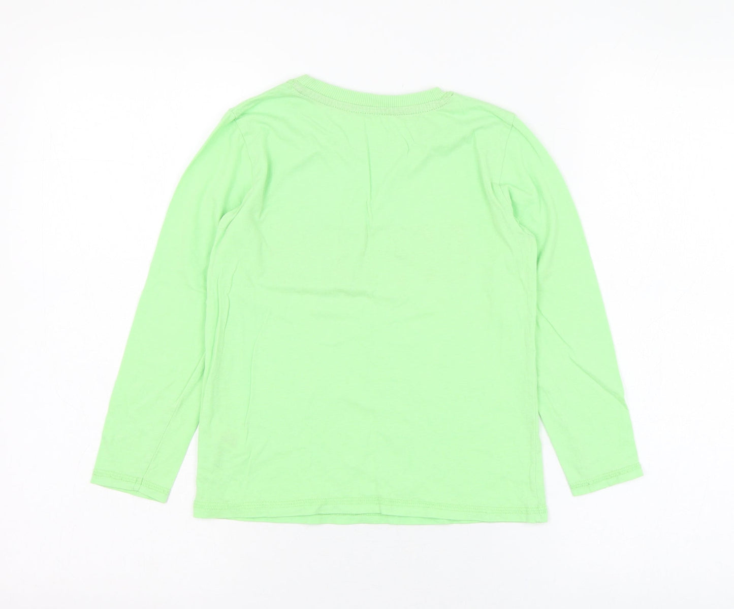 Dunnes Stores Boys Green  Cotton Basic T-Shirt Size 7-8 Years Round Neck Pullover