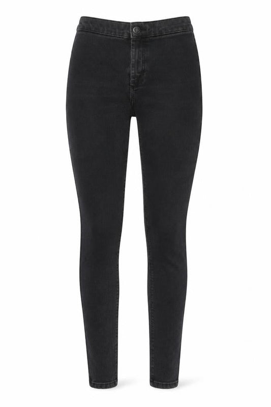 Topshop Womens Black  Cotton Skinny Jeans Size 25 L30 in Regular Zip