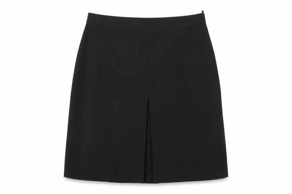 Preworn Womens Black  Polyester A-Line Skirt Size 32   Zip