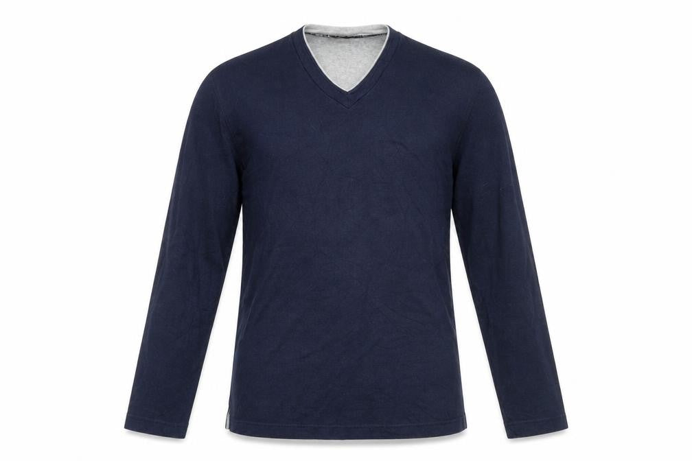 Marks & Spencer Mens Blue V-Neck  Viscose Pullover Jumper Size S