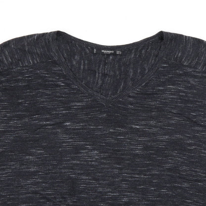 Preloved Mango Womens Grey V-Neck  Polyester Pullover Jumper Size L - Detail