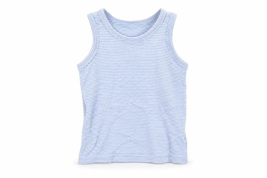 F&F Boys Blue Striped Cotton Pullover Tank Size 3-4 Years Round Neck