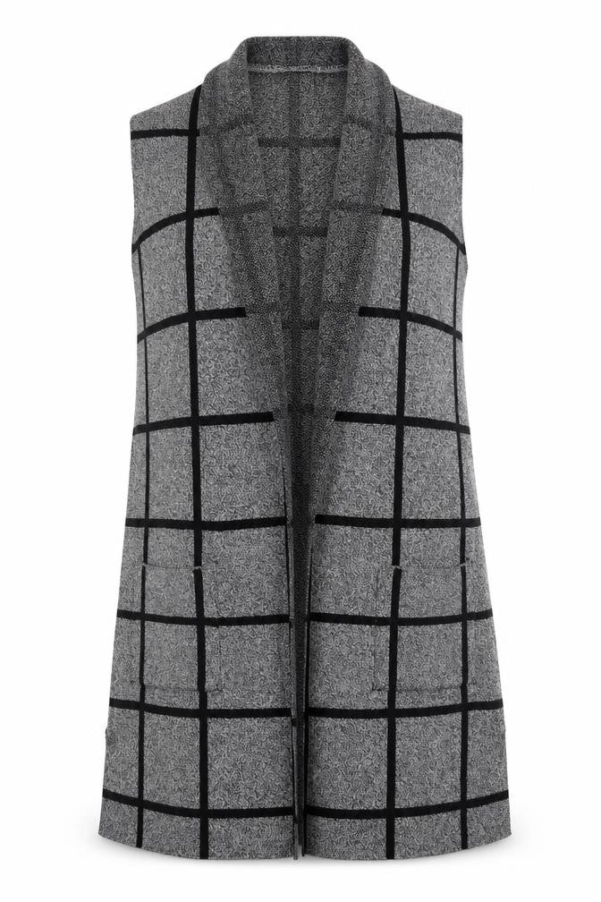 Atmosphere Womens Grey V-Neck Geometric Cotton Cardigan Jumper Size S