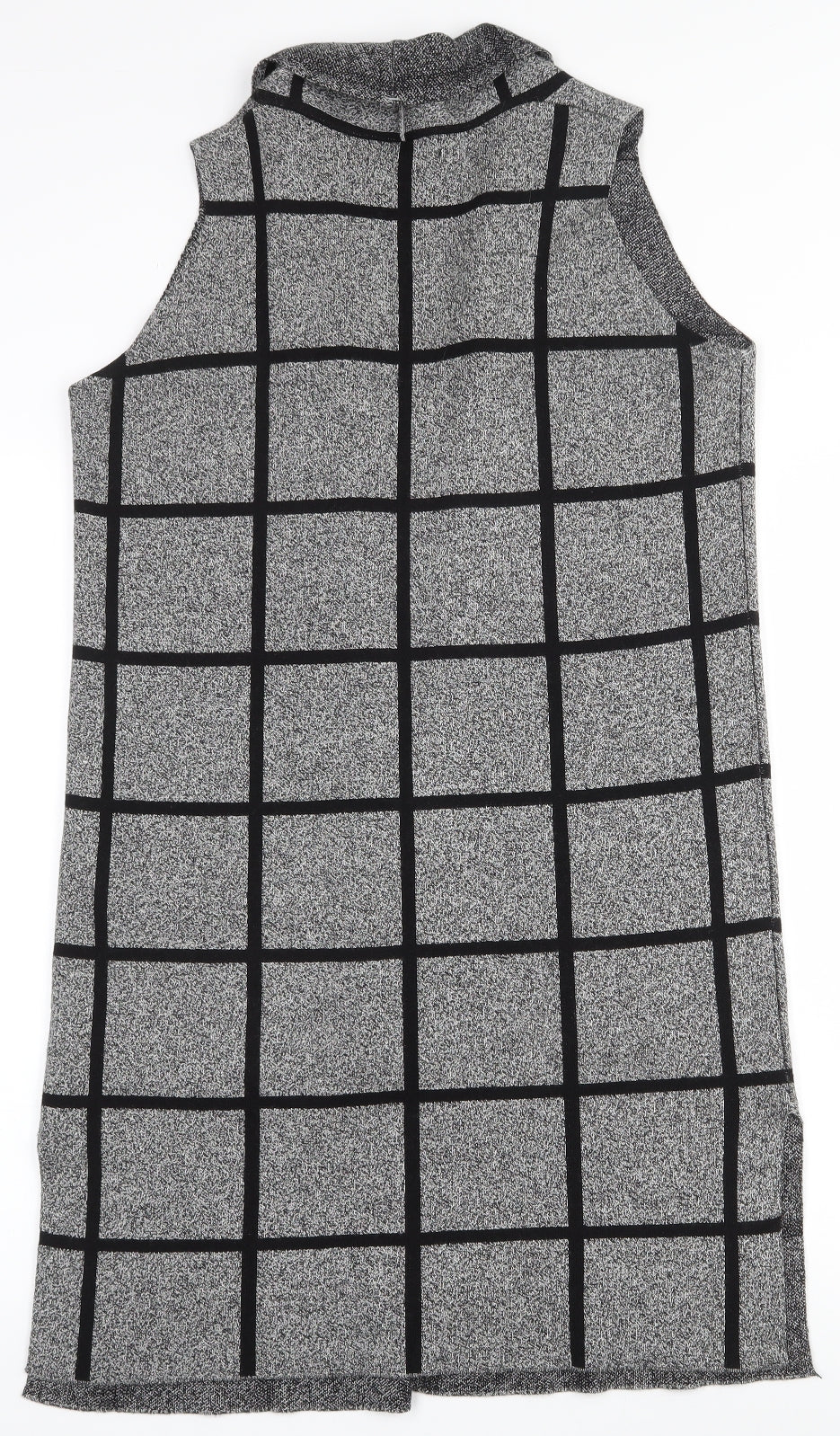 Atmosphere Womens Grey V-Neck Geometric Cotton Cardigan Jumper Size S