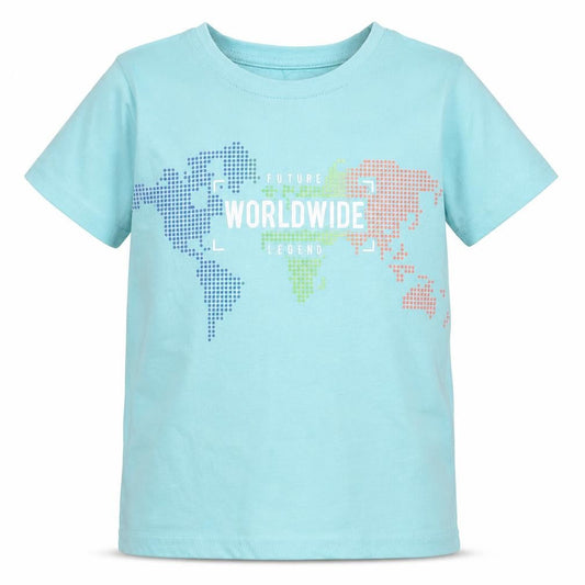 Dunnes Boys Blue  100% Cotton Pullover T-Shirt Size 3-4 Years Round Neck Pullover