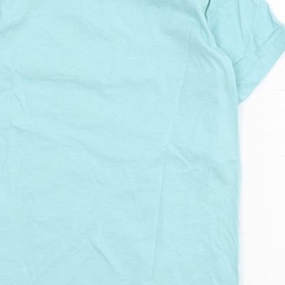 Dunnes Boys Blue  100% Cotton Pullover T-Shirt Size 3-4 Years Round Neck Pullover