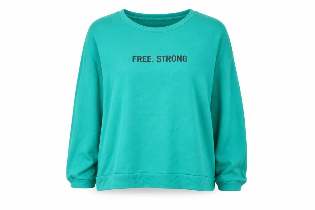 Cameo Rose Womens Green Cotton Pullover Sweatshirt Size L Pullover - Free Strong