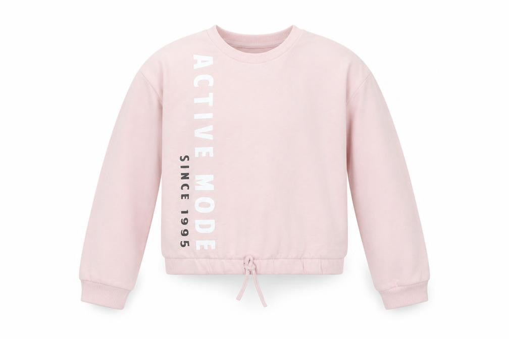 George Girls Pink  Cotton Pullover Sweatshirt Size 11-12 Years  Drawstring - Active Mode