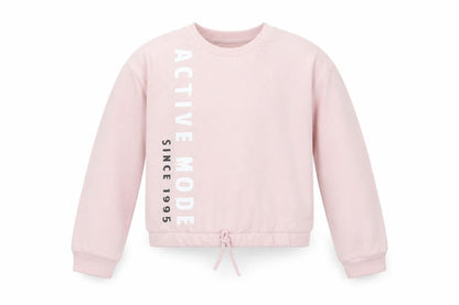 George Girls Pink  Cotton Pullover Sweatshirt Size 11-12 Years  Drawstring - Active Mode