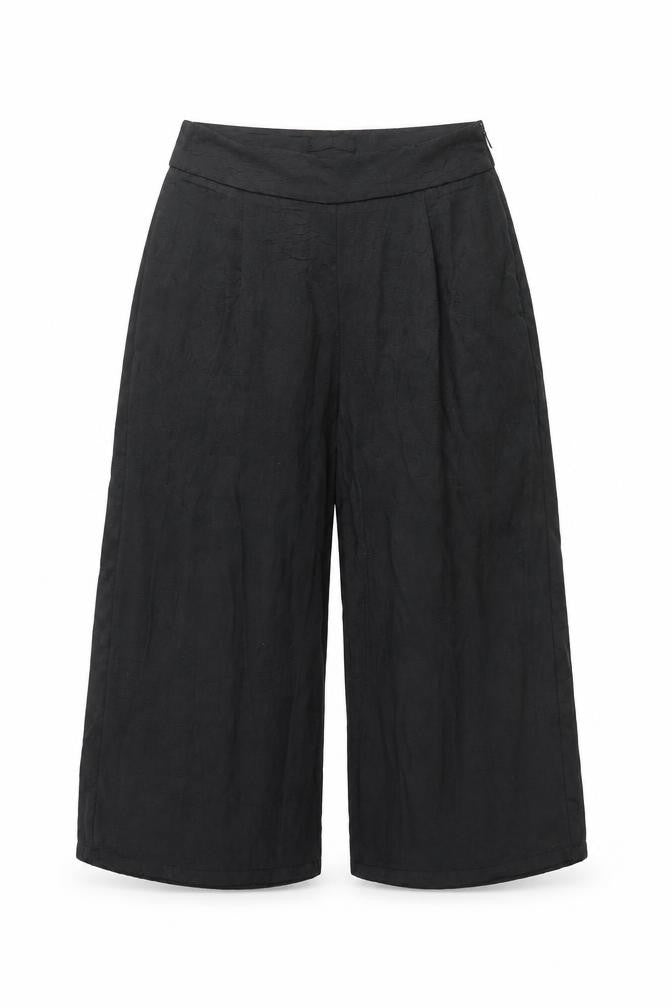 Missguided Womens Black  Polyester Cropped Trousers Size 8 L20 in Regular Zip