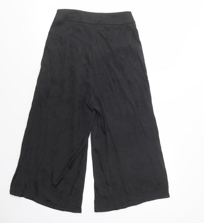 Missguided Womens Black  Polyester Cropped Trousers Size 8 L20 in Regular Zip