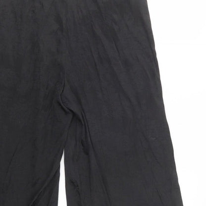 Missguided Womens Black  Polyester Cropped Trousers Size 8 L20 in Regular Zip