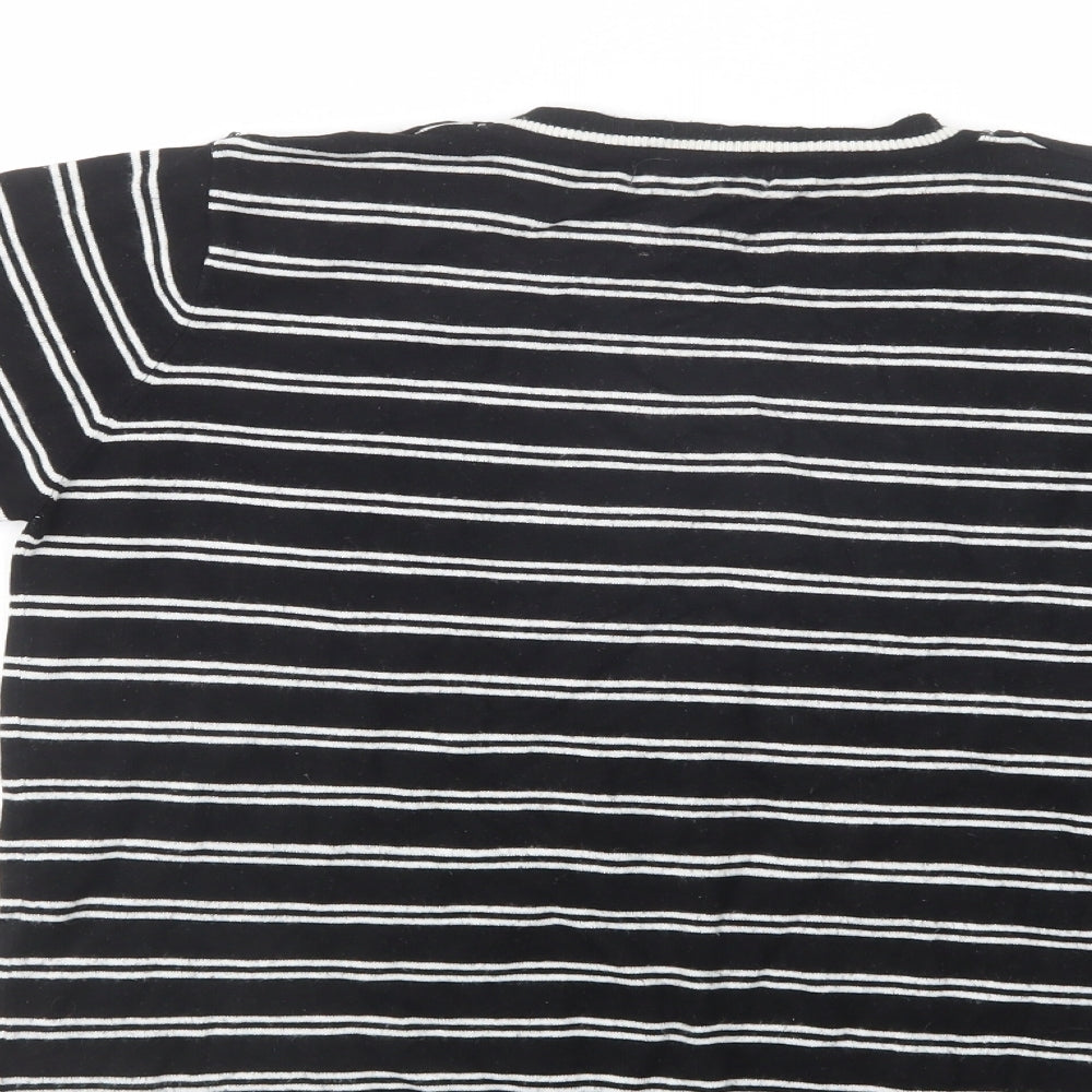 Atmosphere Womens Black Crew Neck Striped Viscose Pullover Jumper Size 18