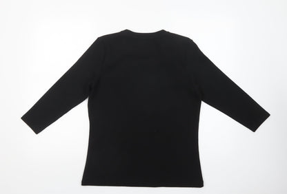 Preloved Savida Womens Black Crew Neck  Polyester Pullover Jumper Size L - Back