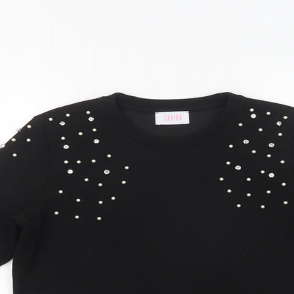 Preloved Savida Womens Black Crew Neck  Polyester Pullover Jumper Size L - Detail