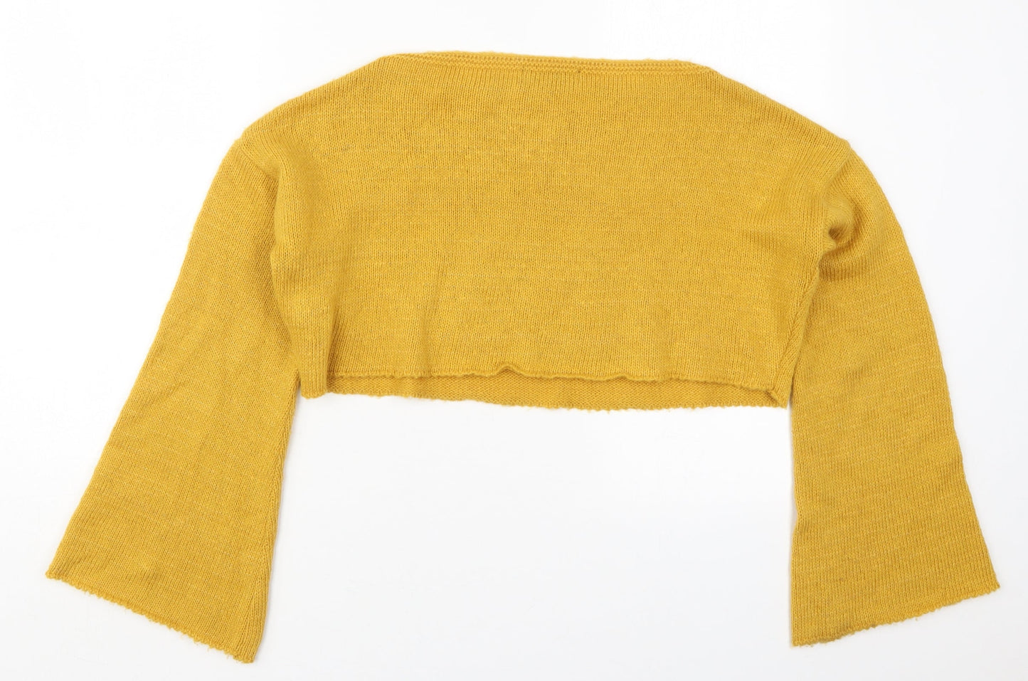 Missguided Womens Yellow Boat Neck  Acrylic Pullover Jumper Size 6