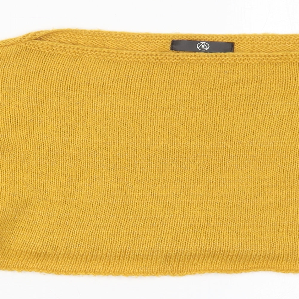 Missguided Womens Yellow Boat Neck  Acrylic Pullover Jumper Size 6