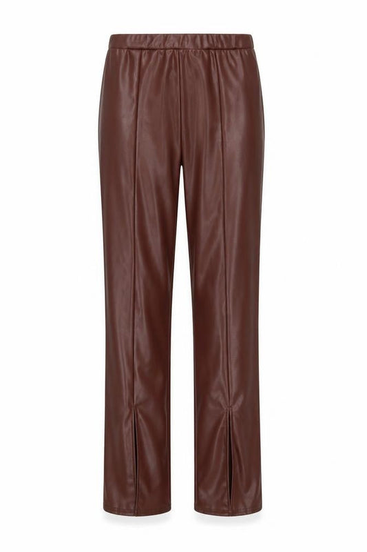 PRETTYLITTLETHING Womens Brown  Polyester Trousers  Size 6 L34 in Regular