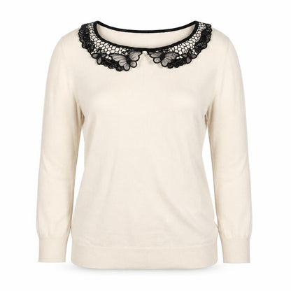 David Emanuel Womens Beige Collared  Viscose Pullover Jumper Size S