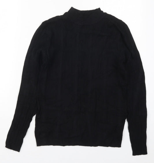 TU Womens Black Crew Neck  Viscose Pullover Jumper Size 12