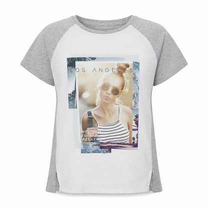 Atmosphere Womens Grey  Polyester Basic T-Shirt Size 4 Round Neck