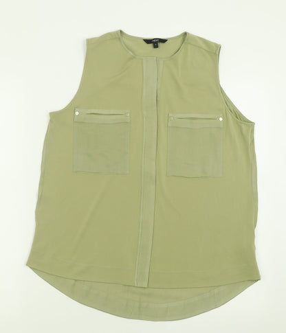 Next Womens Green  Polyester Basic Tank Size 12 V-Neck